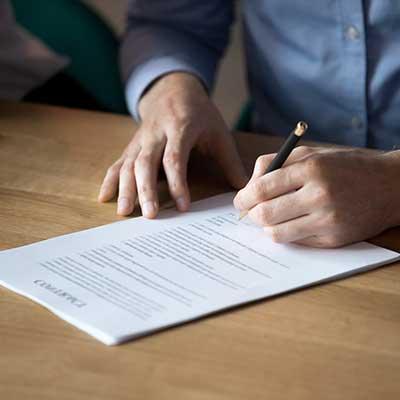 Signing a contract